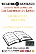 Les lectures du lundi - Music-Hall Obaldia