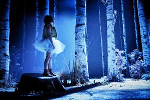 Une petite fille en forêt