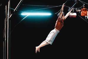 De la gigantesque trame qui occupe le plateau et zèbre l’espace, il ne